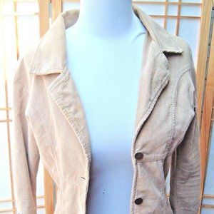 Jacket HEART MOON STAR Tan corduroy boho Vtg Y2K
